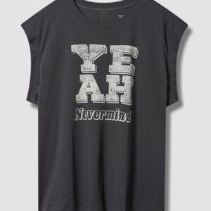 Torrid 5X Relaxed Fit "Yeah Nevermind" Crew Neck Sleeveless Dolman Tank Top Gray